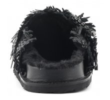 Closed toe leather slipper with faux fur lining F0817888-0198 Genuino